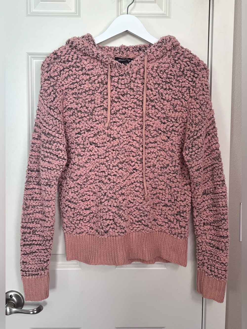 Textured Popcorn Knit Hoodie Sweater
